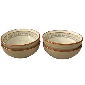 Noritake Set of 4 Sand 'N Sky 8443 6.5” Coupe Soup Salad Bowls Southwestern